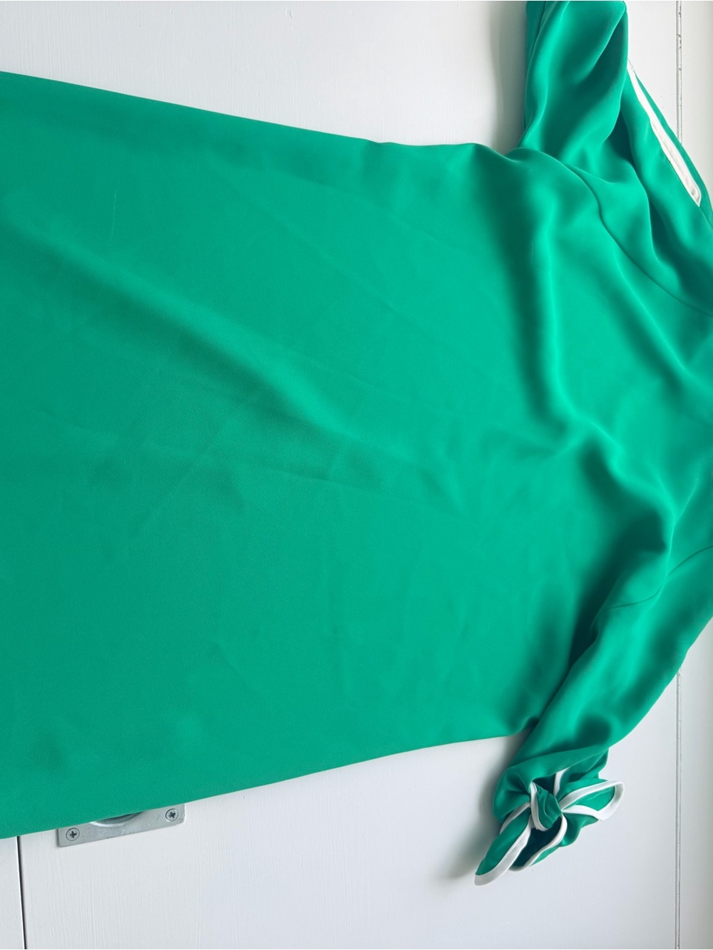 Amanda Uprichard Emerald Green Dress with White Trim